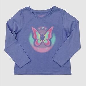 Primark Kids Long Sleeve Printer Butterfly T-Shirt Size 5-6 Years
